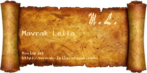Mavrak Leila névjegykártya